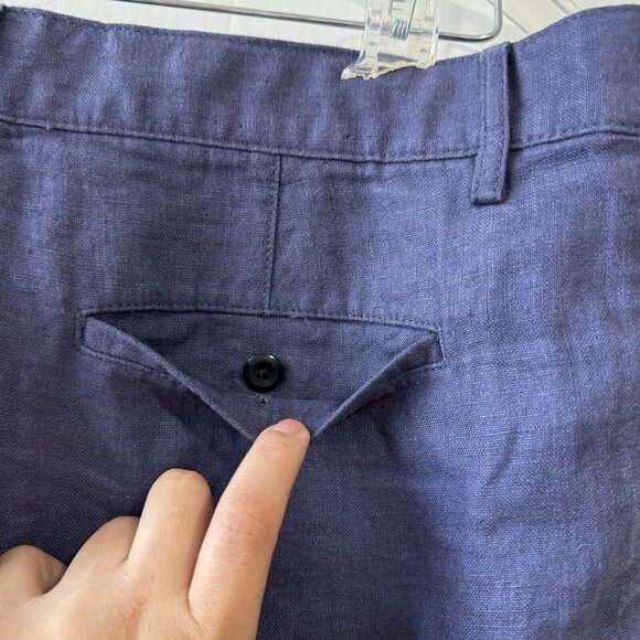 Banana Republic Shorts Mens 32 Blue 7 Inch Short 100% Linen Casual Chino - Picture 12 of 12